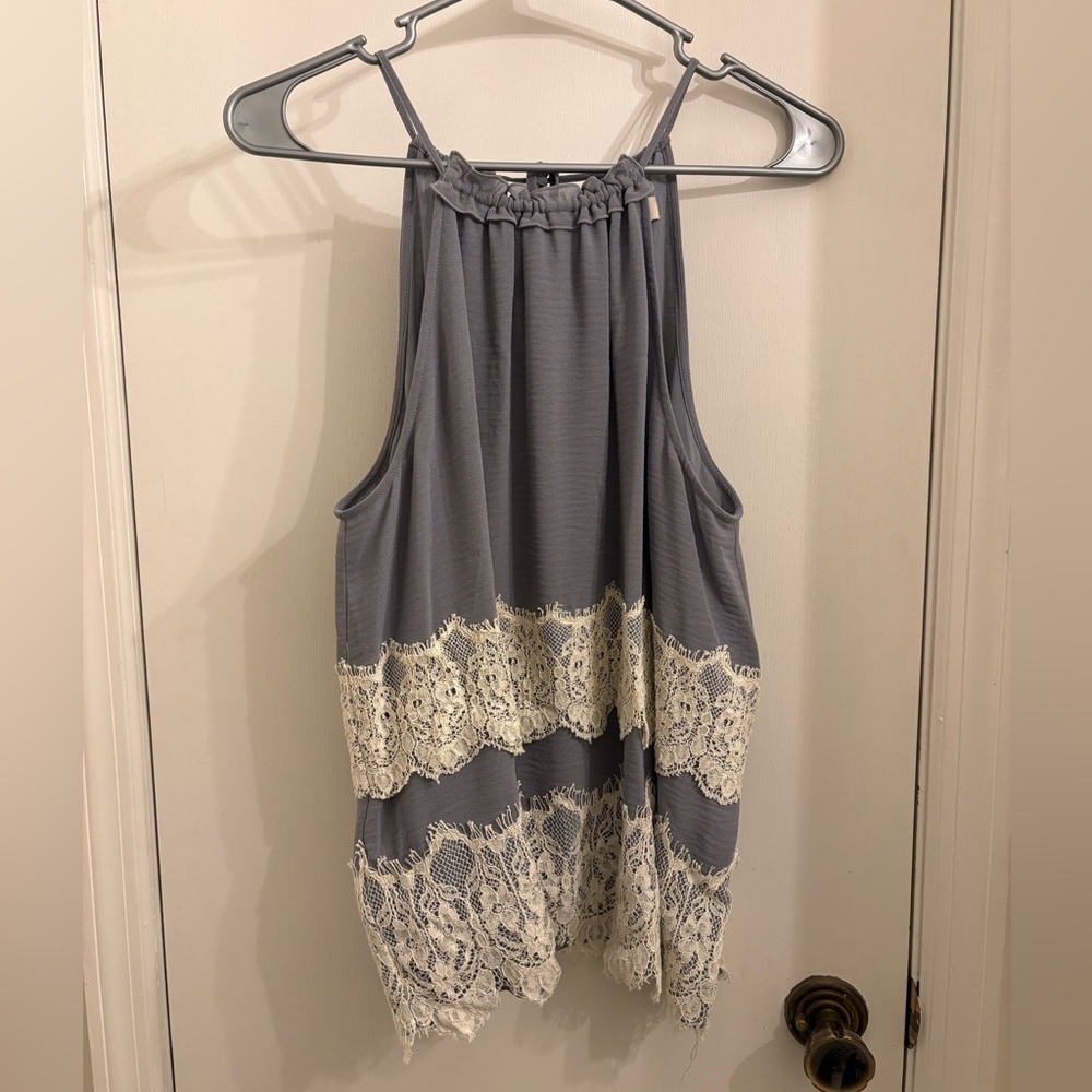 Loft Purple Lace Blouse